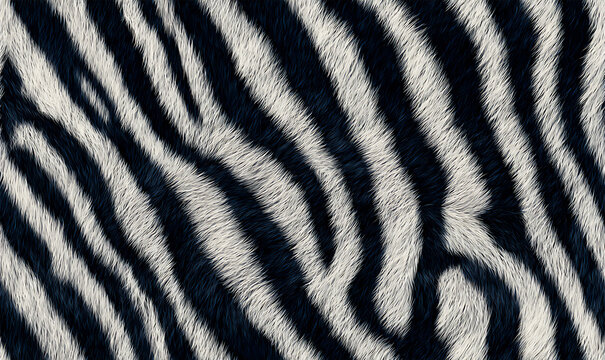 Realistic zebra striped pattern fur