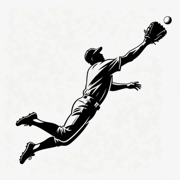 Baseball Player Making a Diving Catch