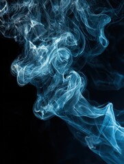 abstract smoke swirls on black background