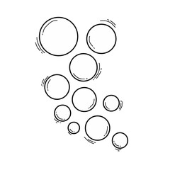 Hand drawn air bubbles vector illustration. Doodle style bubbles icon isolated on white background