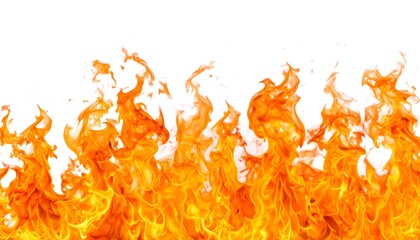 Fiery flames with orange, and white background.