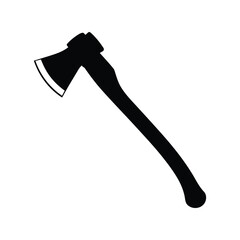 Black axe silhouette vector illustration chopping tool woodcutting equipment isolated graphic