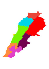 Lebanon Map Color Edition &ndash; Vibrant Vector Artwork for Travel, Tourism, and Modern Wall Decor Prints