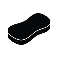 Black sponge vector illustration cleaning tool absorbent material kitchen hygiene bath accessory isolated graphic