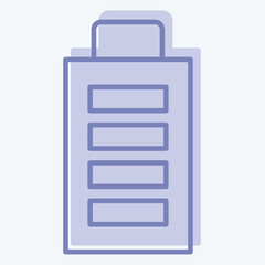 Icon Battery Full. related to Charging symbol. two tone style. design editable
