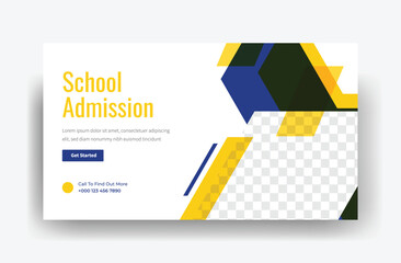 school admissions YouTube video thumbnail design, admissions banner template, educational banner design 