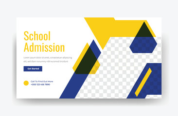 Modern School Admission YouTube Thumbnail Template, admissions thumbnail design, banner, web banner 