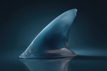 Fototapeta premium Realistic shark fin icon illustration designed to represent ocean life and conservation efforts in a minimalist style