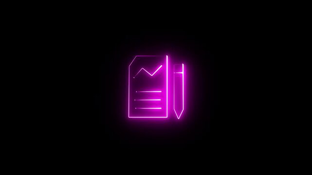 Document icon with pen sign animation. Documents checklist with a pen icon isolated. Documents list icon, Business Documents 4k icon.