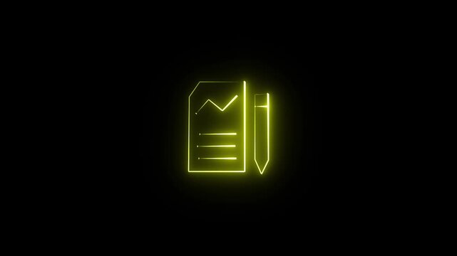 Document icon with pen sign animation. Documents checklist with a pen icon isolated. Documents list icon, Business Documents 4k icon.