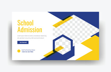 school admissions attractive YouTube video thumbnail design, admissions banner template, social media banner 