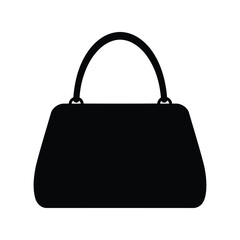 Black handbag silhouette vector illustration fashion accessory stylish purse elegant tote women s bag isolated eps graphic