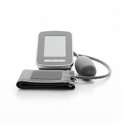 Digital blood pressure monitor on a white background.