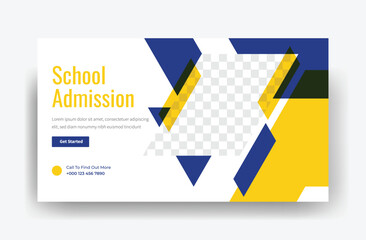 Kids School Admission Promotional Banner, admissions thumbnail design 
