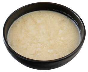 Frozen Makgeolli Sherbet in Traditional Korean Bowl