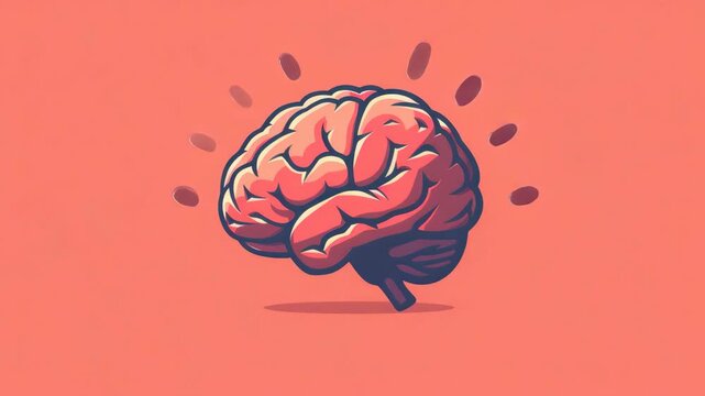 Illustration of a brain with explosions coming out of it, symbolizing intense thought or ideas.