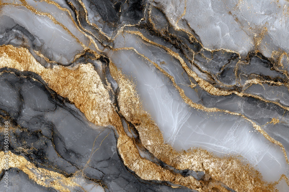 Poster elegant marble stone background showcasing intricate graphite grain patterns and stunning gold veini