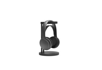 headphone with stand side view without shadow 3d render