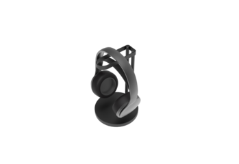 Headphone with stand top view without shadow 3d render
