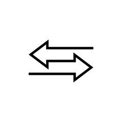Two double straight arrows pointing in opposite directions. Vector illustration.