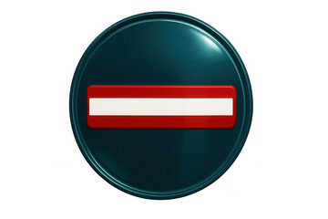 Minus symbol button on transparent background, showcasing numerical subtraction with clean 3d graphic design rendering