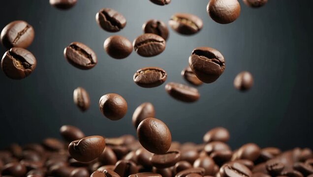 Floating Roasted Coffee Beans &ndash; Luxurious Moody Food