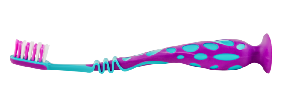 blue with lilac toothbrush isolated on white background - Powered by Adobe