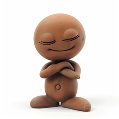 3D render iconA clay character representing fire with a fiery aura and burning objects around it 3d electric