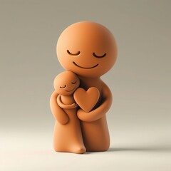 3D render iconA clay character representing fire with a fiery aura and burning objects around it 3d electric