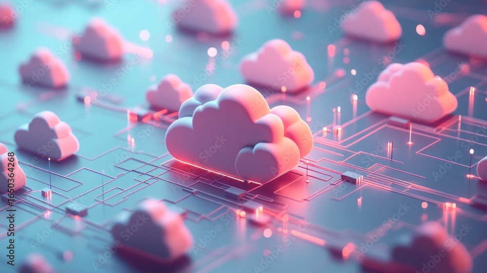 Poster cloud computing network abstract