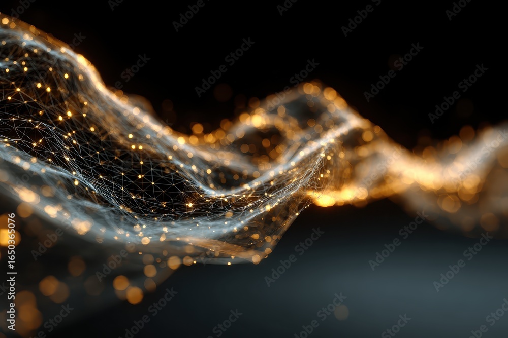 Poster innovative abstract technology particles create a mesmerizing mesh background with glowing aesthetic