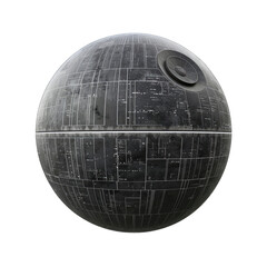 Dark gray sphere, intricate grid pattern,  spacecraft design