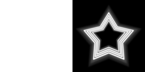 Glowing Star with Transparent and Black Background
