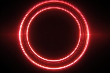 Neon red circle ring creating an abstract visual effect on a dark background for modern digital art enthusiasts and designers