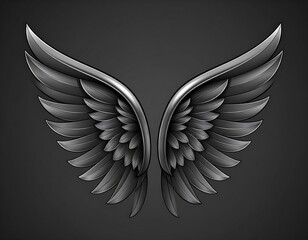 Dark, stylized angel wings