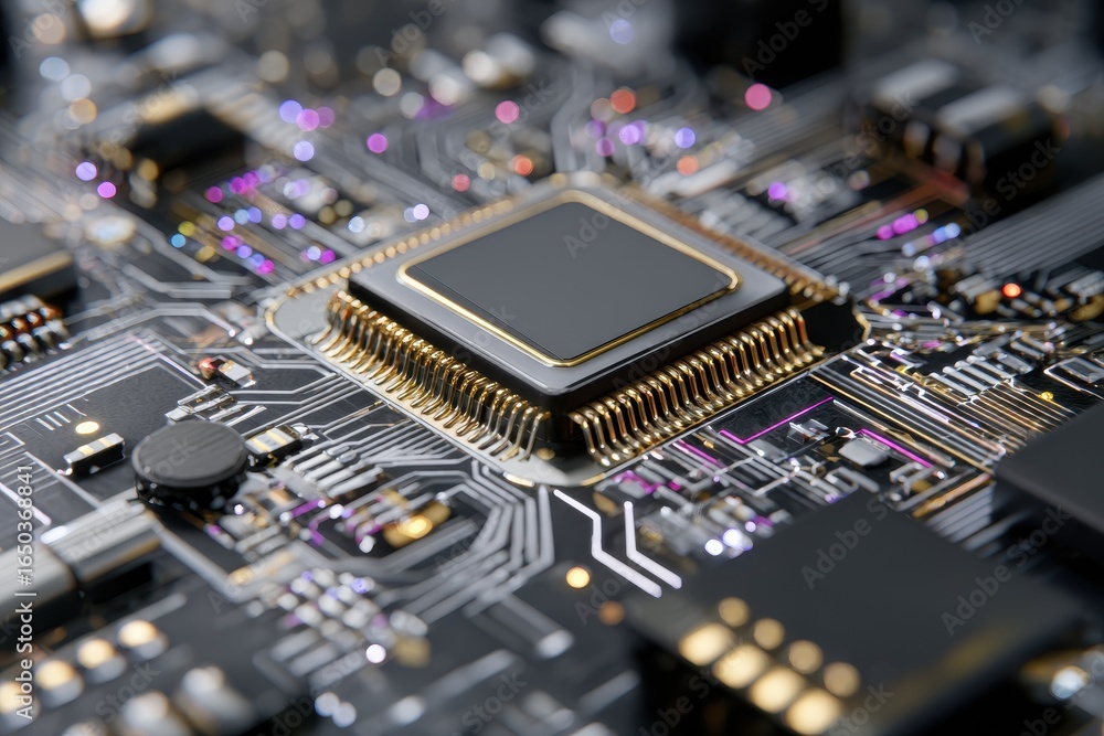 Poster advanced nanotechnology creates microscopic circuits showcasing intricate designs at a high level of