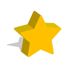 A flat yellow one-star solid viewed from above at an angle, with shadows