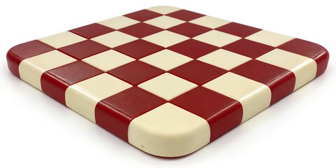 Chunky checkerboard pattern with rounded corners in cherry red and cream