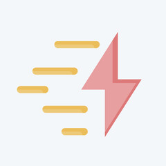 Icon Fast Charging. related to Charging symbol. flat style. design editable