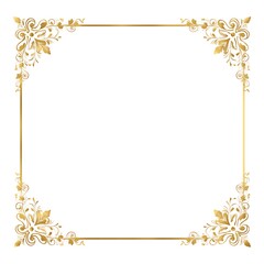 Obraz premium Ornate gold decorative frame isolated on white background