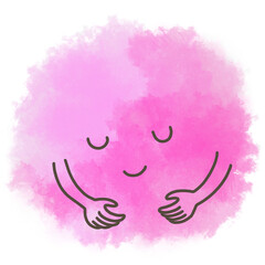 手書きのかわいい水彩タッチの感情素材安心