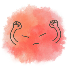 手書きのかわいい水彩タッチの感情素材怒り © 磨夜