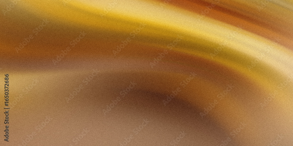 Poster golden and brown fabric with smooth waves creates an elegant abstract background texture