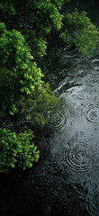 water flowing in the forest. Generative AI