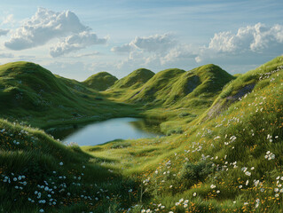 lake in the mountains. Generative AI