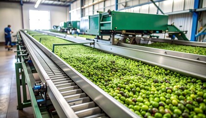 Olive Harvesting Factory Conveyor Belt.