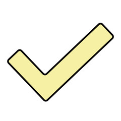 チェックマーク　アイコン　シンプル　黄色