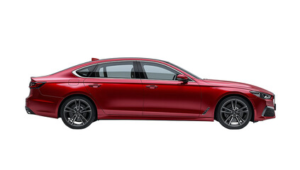 Sleek maroon car isolated displaying stylish design and modern aesthetic appeal, transparent