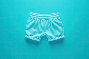 Light teal children's shorts, flat lay