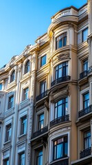 Obraz premium Facades of historic buildings with ornate details